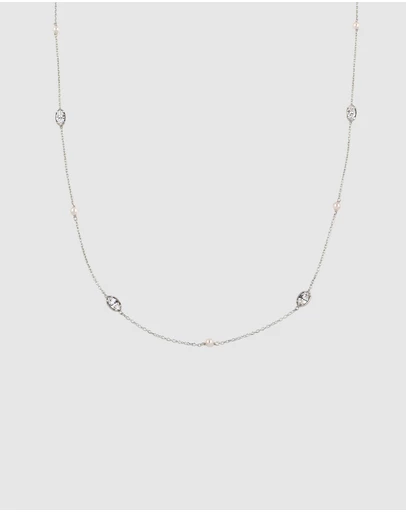 Elli Jewelry - Necklace Crystal Pearl 925 Sterling Silver Gold-Plated