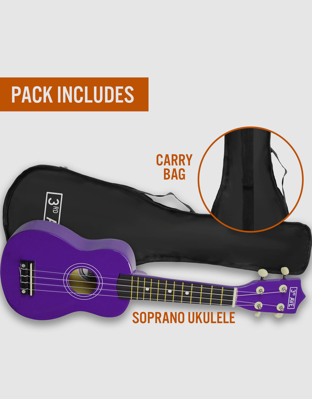 iWorld - 3rd Avenue Soprano Ukulele - Purple
