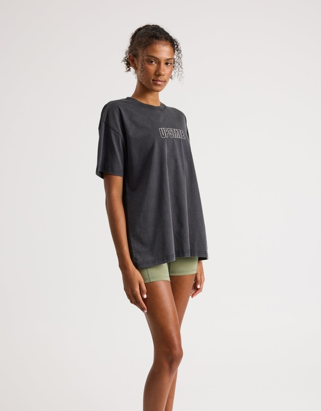Upstate - Thrive Tee - Black Snow Wash Keyline Stack