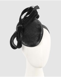 Max Alexander - Velvet Black Winter Pillbox Fascinator