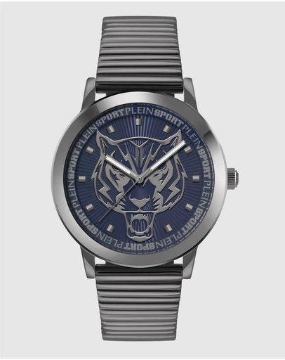Plein Sport - Plein Iron Tiger 44mm Black dial and Silver-tone bracelet