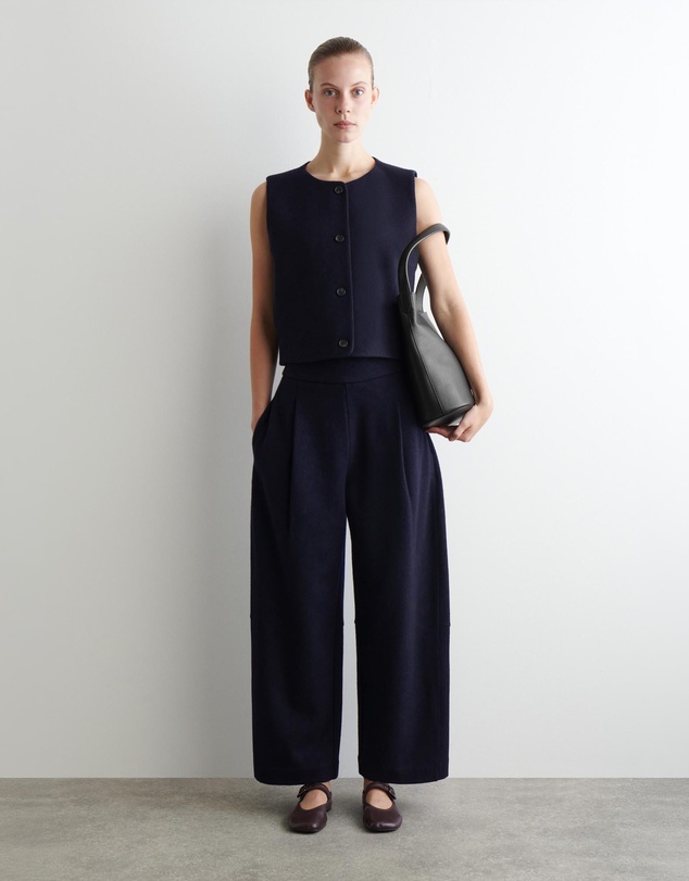 COS - Boiled-Wool Barrel-Leg Trousers