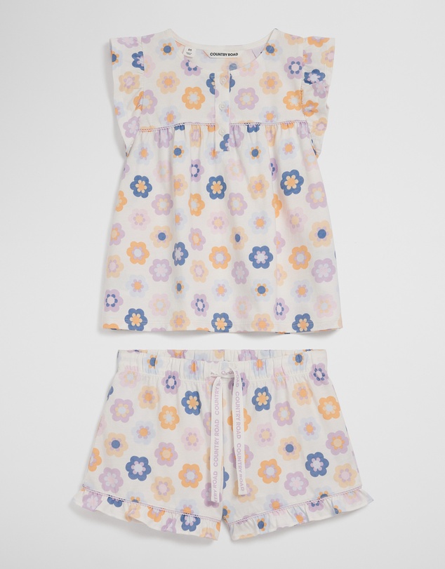 Country Road - Short Sleeve Frill Sleep Set