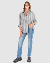CAMIXA - Poppy Oversized Striped Linen Shirt