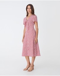 Forcast - Tara Floral Button Midi Dress