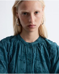 & Other Stories - Voluminous Floral-Applique Blouse