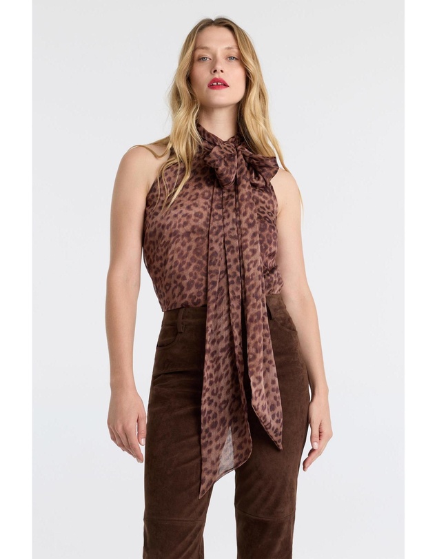 Bardot - Arlette Neck Tie Printed Top