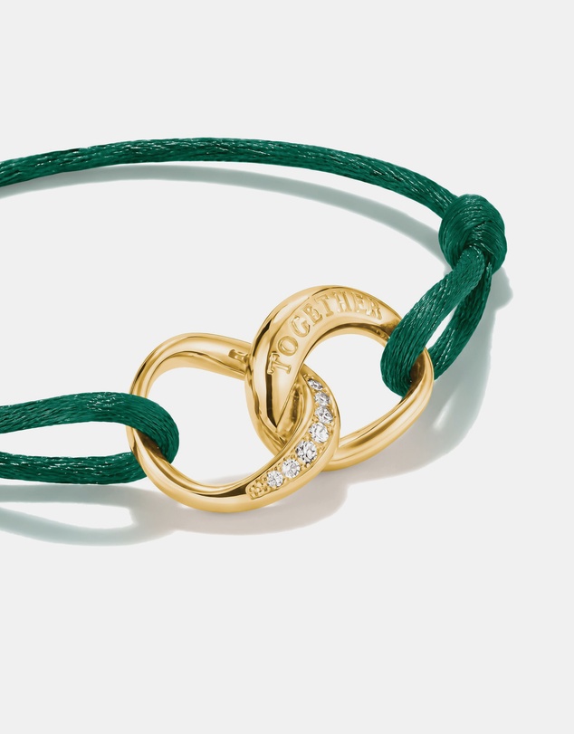 THOMAS SABO - THOMAS SABO Textile bracelet Together green with zirconia