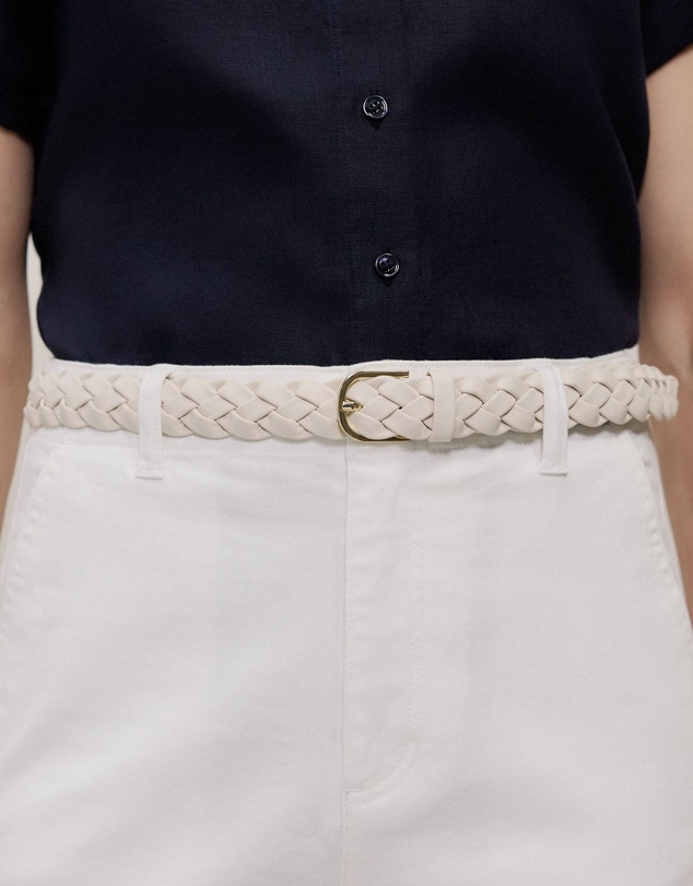 Trenery - Isola Woven Belt in Alabaster