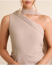 Six Stories - One Shoulder Neck Tie Chiffon Bridesmaid Dress