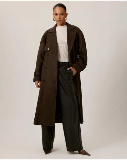Tussah - Lillian Double Breasted Wool Blend Coat