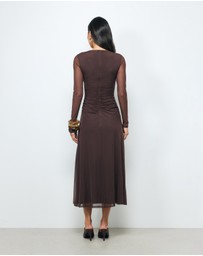 AERE - Laurel Mesh Midi Dress