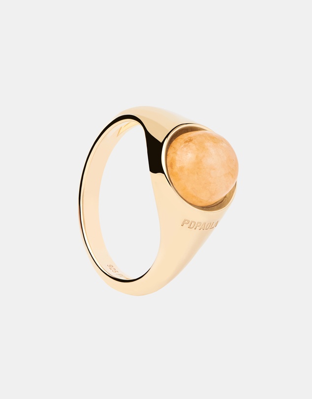 PDPAOLA - Yellow Aventurine Moon Ring
