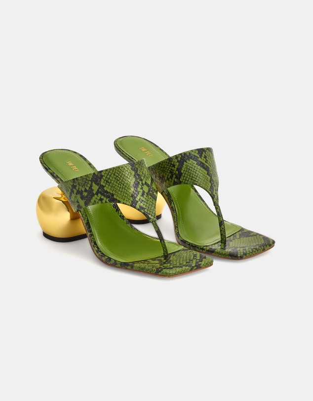 JW PEI - Naomi Snakeskin Heeled Flip Flops