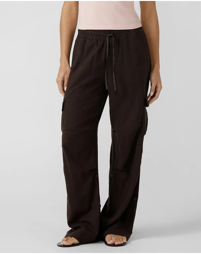 Lorna Jane - Linen Flashdance Wide Leg Cargo Pants