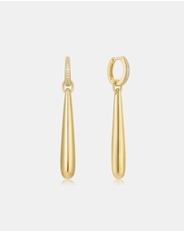 Ania Haie - Ania Haie Gold Long Water Droplet Drop Earrings