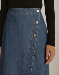 Atmos&Here - Yara Denim Wrap Midi Skirt