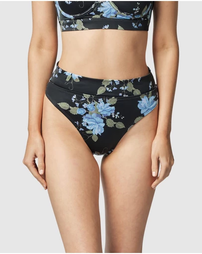 UNE PIECE - High-Cut High-Waisted Bikini Bottom