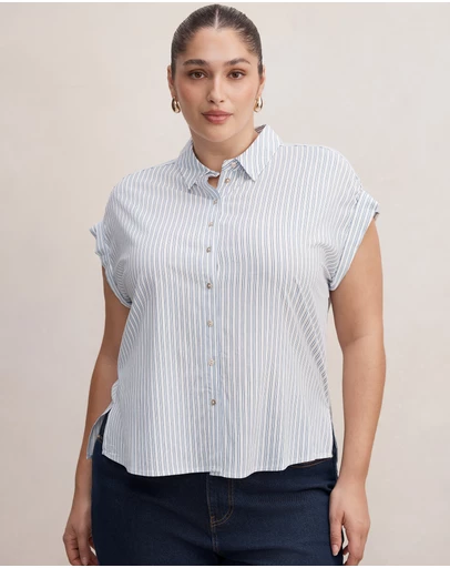 Forever New - Tia Curve Collar Button Shirt