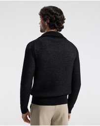 Calibre - Quarter Zip Merino Wool Sweater Black
