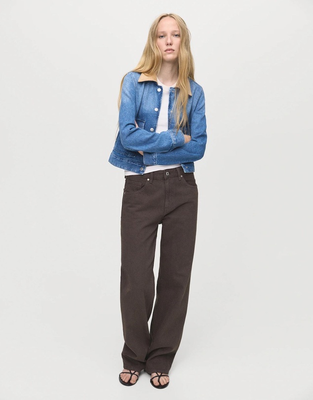 M.N.G - Corduroy Collar Denim Jacket