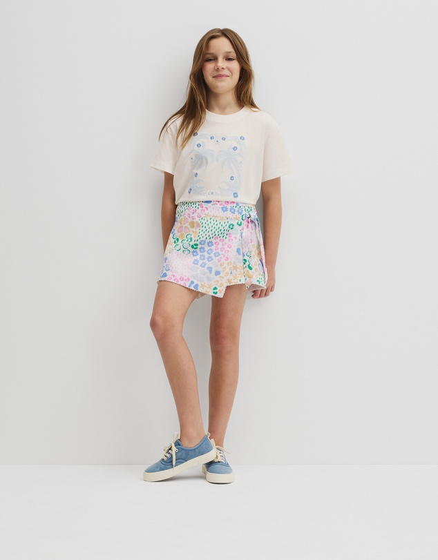 Country Road - Teen Short Sleeve Oversized Print T-shirt