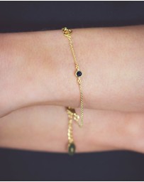 Georgini - Natural Sapphire And Two Natural Diamond September Gold Bracelet