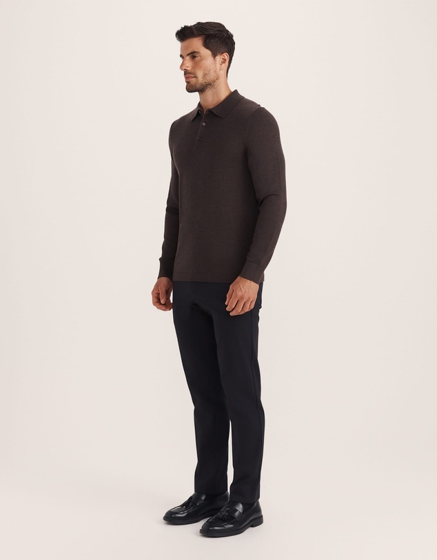 SABA - Franklin Merino Wool Long Sleeve Polo