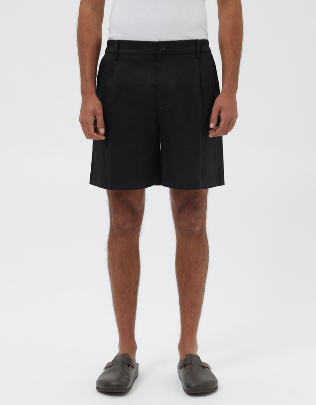 AERE - Seaside Pleated Linen Shorts