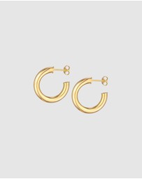 Elli Jewelry - Earrings Creoles Studs In 925 Sterling Silver Gold Plated