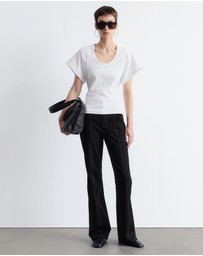 & Other Stories - Flared Topstitched Trousers