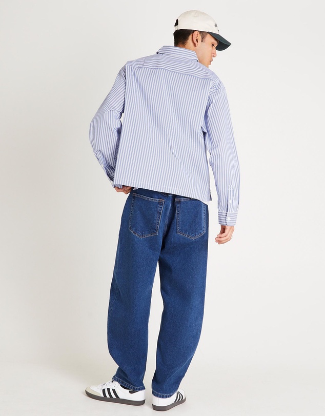 Black Noise White Rain - Miami Striped Long Sleeve Shirt