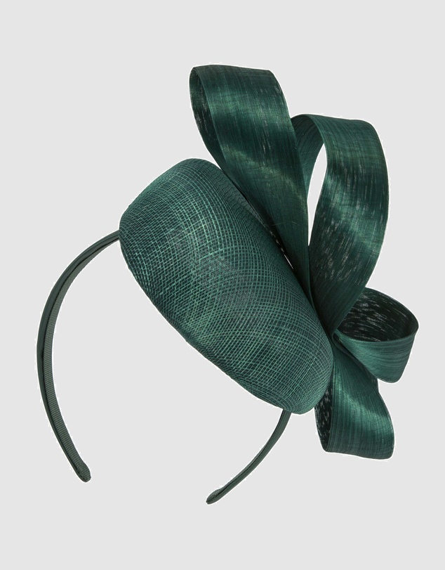 Max Alexander - Dark Green Pillbox Racing Fascinator
