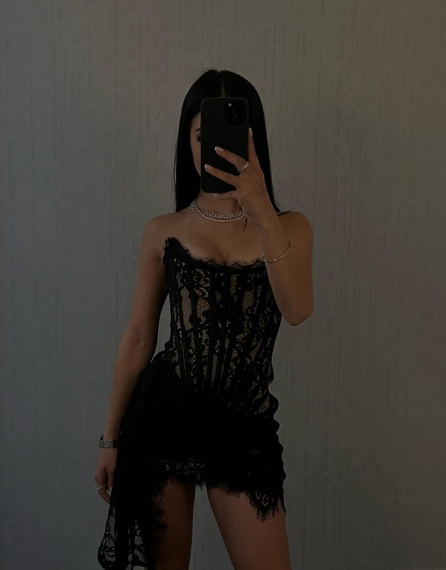 Heiress Beverly Hills - Lace Corset Draped Mini Dress
