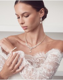 The White Collection - Holly - Art Deco Gold Pearl Bridal Earrings
