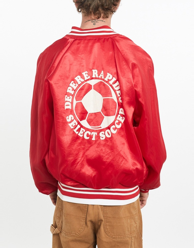 Vintage by The Real Deal - Pre Loved - Vintage 80s Soccer Club Satin Bomber Jacket