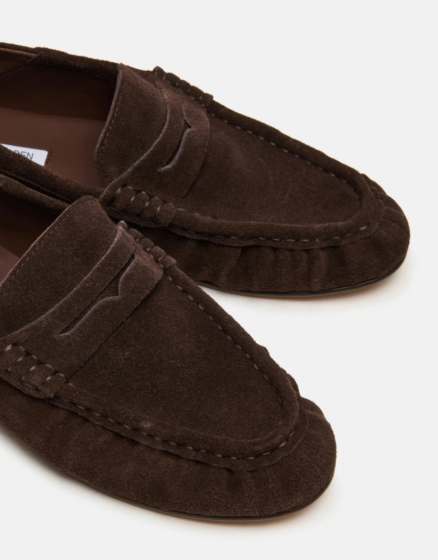 Steve Madden - Roger Chocolate Brown Suede Loafers