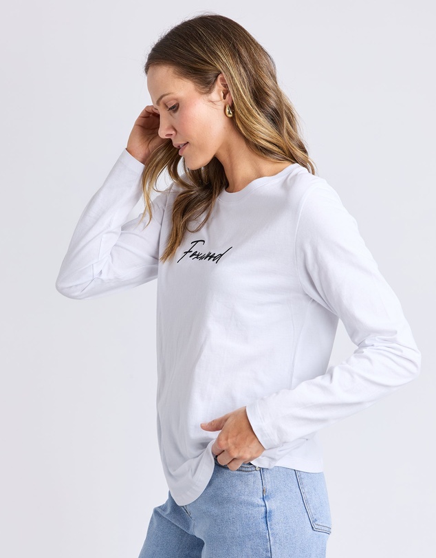 Foxwood - Signature Long Sleeve Tee White