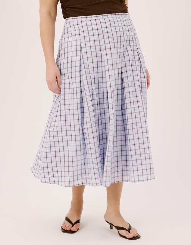 Atmos&Here Curvy - Rubi Check Midi Skirt