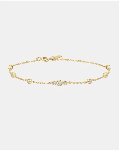 Ania Haie - Ania Haie Gold Sparkling Bezel Cubic Zirconia Station Bracelet