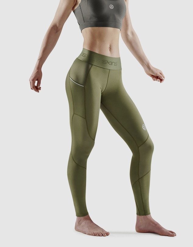 SKINS - SKINS Compression Women's Series-3 Active Long Tight Khaki