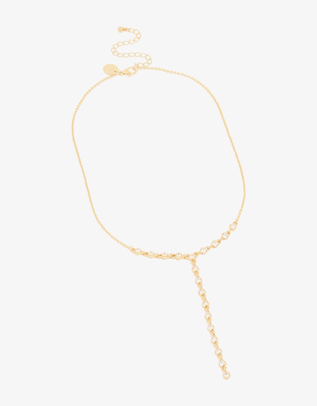 Lovisa - Gold Plated Bezel Cubic Zirconia Y-Necklace