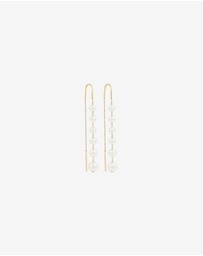 Michael Hill - Threader Earrings with Cultured Freshwater Pearls in 10kt Yellow Gold