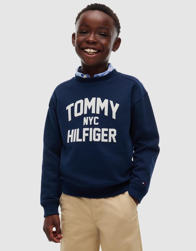 Tommy Hilfiger - Logo Sueded Crew Neck Sweatshirt - Kids