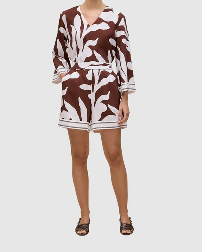 Trenery - Wakame Border Stripe Relaxed Short