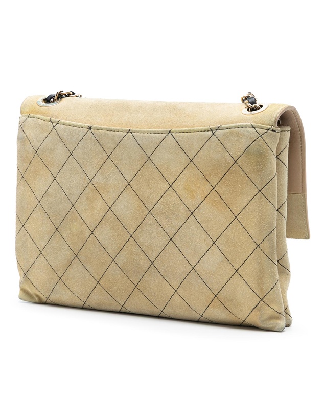 Pre-Loved by Azura Reborn - Pre-Loved Quilted Suede Retro Label Flap