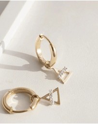 Luna Rae - Solid Gold - Air Element Diamond Hoops