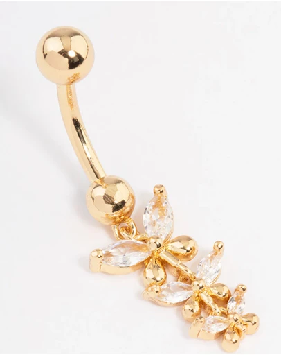 Lovisa - Gold Plated Surgical Steel Triangular Butterfly Drop Belly Ring