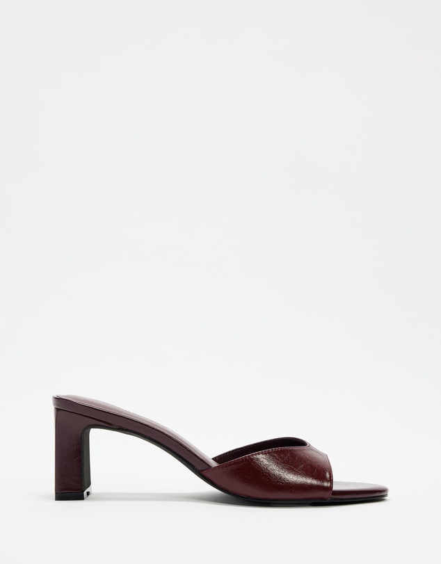 Atmos&Here - Hazel Crinkle Leather Peep Toe Heels