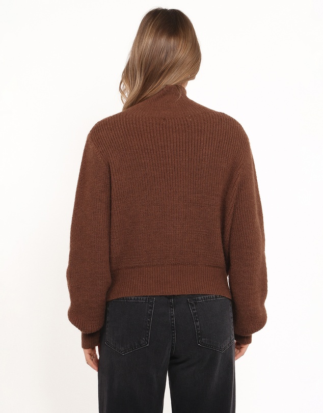 Petal & Pup - Kourtney Zip Cardigan - Brown